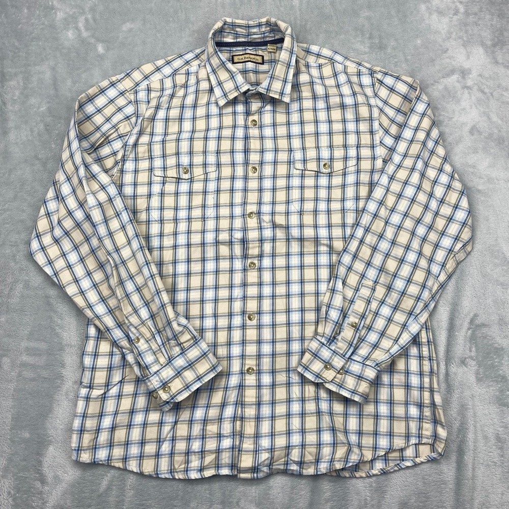 G.H. Bass & Co. Shirt Mens XL Multi Chest Pockets Long Sleeve Collared Button Up